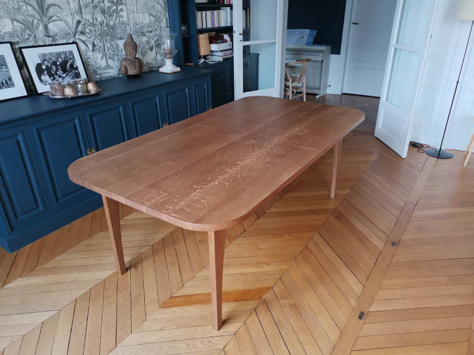 Table en chêne massif à rallonge