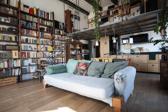 Casa studio Cedro industriell-vardagsrum