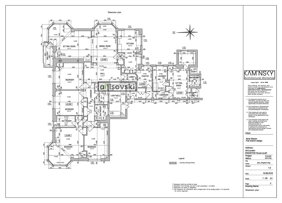 Проект рабочей документации (чертежей) для квартиры в Лондоне