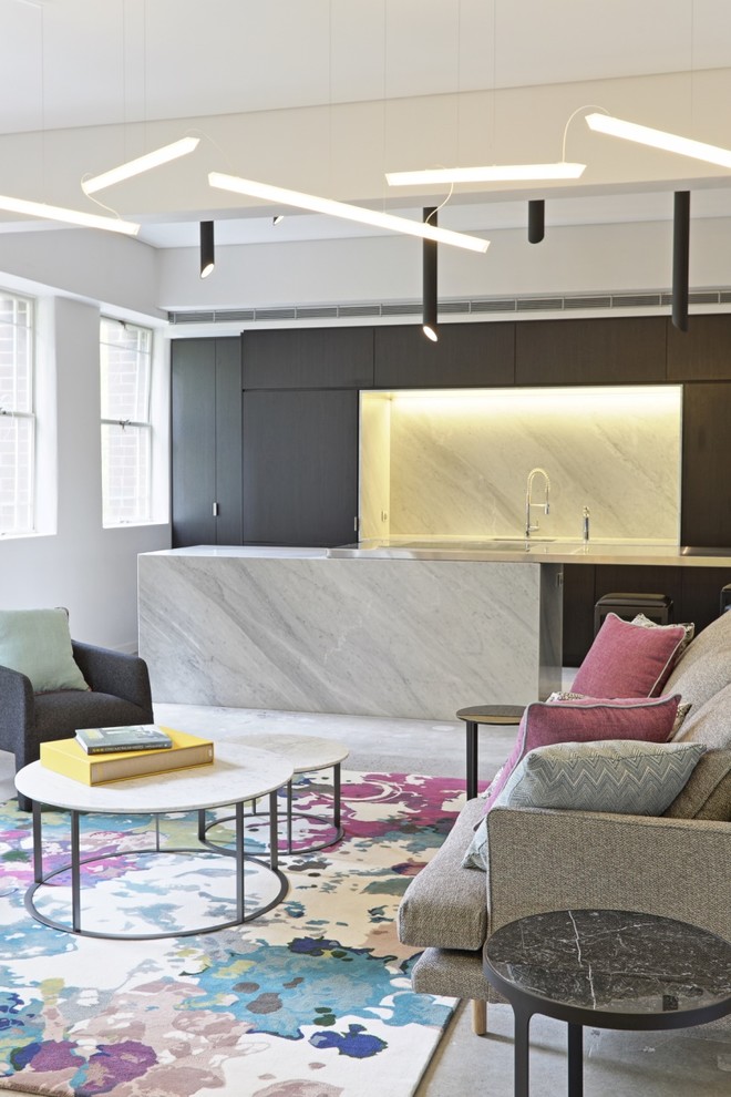 Inspiration for a contemporary living room in Sydney.