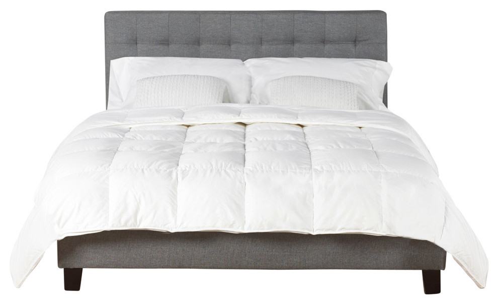 Premium Hutterite White Goose Down Comforter, 96" X 92" Contemporary