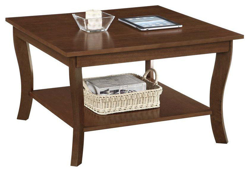 American Heritage Square Coffee Table, Espresso Contemporary Coffee