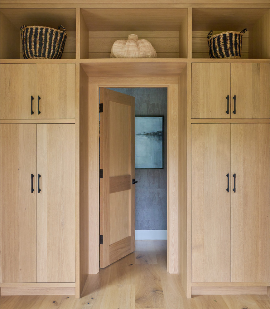 Inspiration for a coastal hallway remodel in Boston