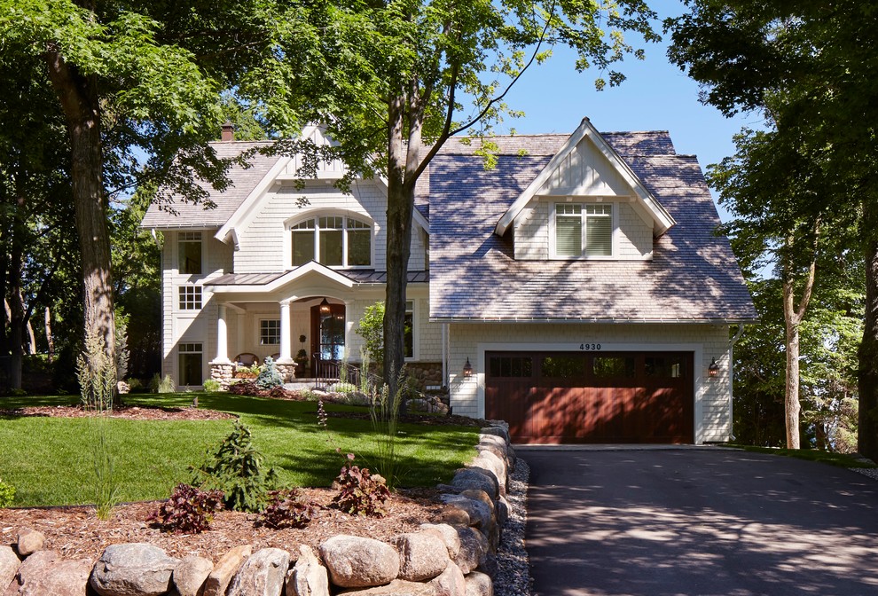 Photo of a mid-sized beach style exterior in Minneapolis.
