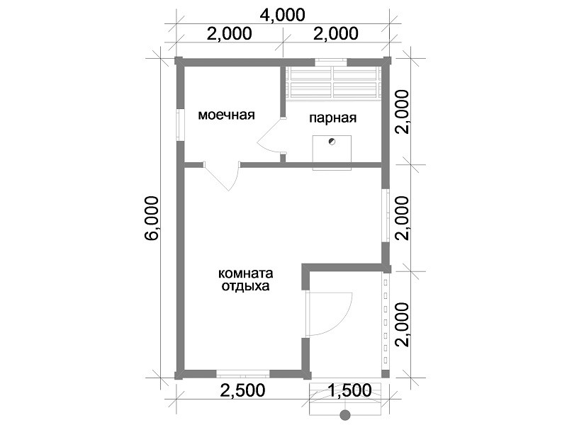 Баня 4х6 из сухого бруса 140х140 под ключ
