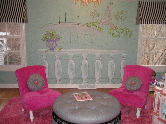Glamorous Girls Play Area In Paris Theme Traditional