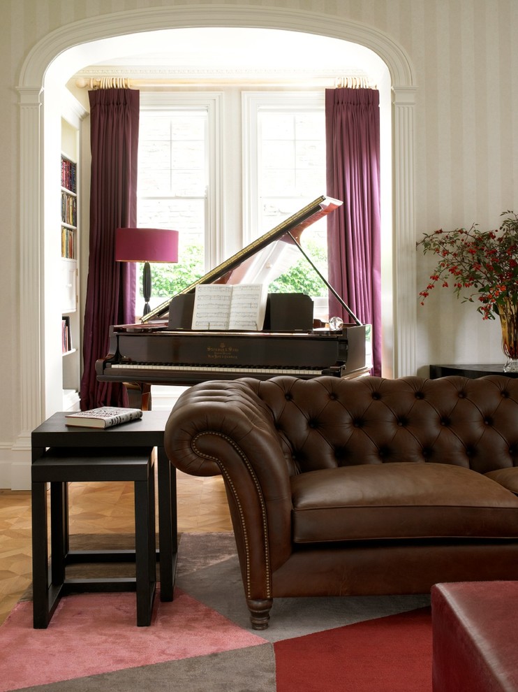 This is an example of a traditional formal living room in London.