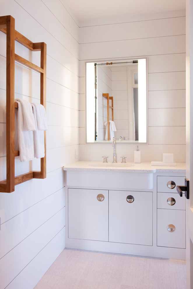 Modern Beach House - Example of a beach style bathroom design in Boston