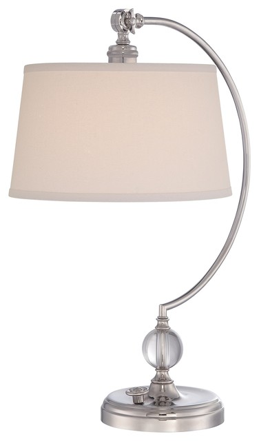 Polished Nickel Curved Modern Table Lamp