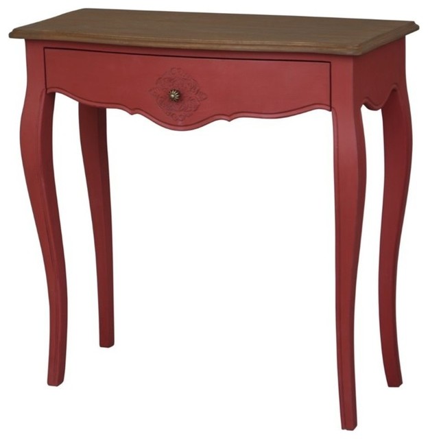 Ashbury 1 Drawer Console Table In Antique Red Traditional