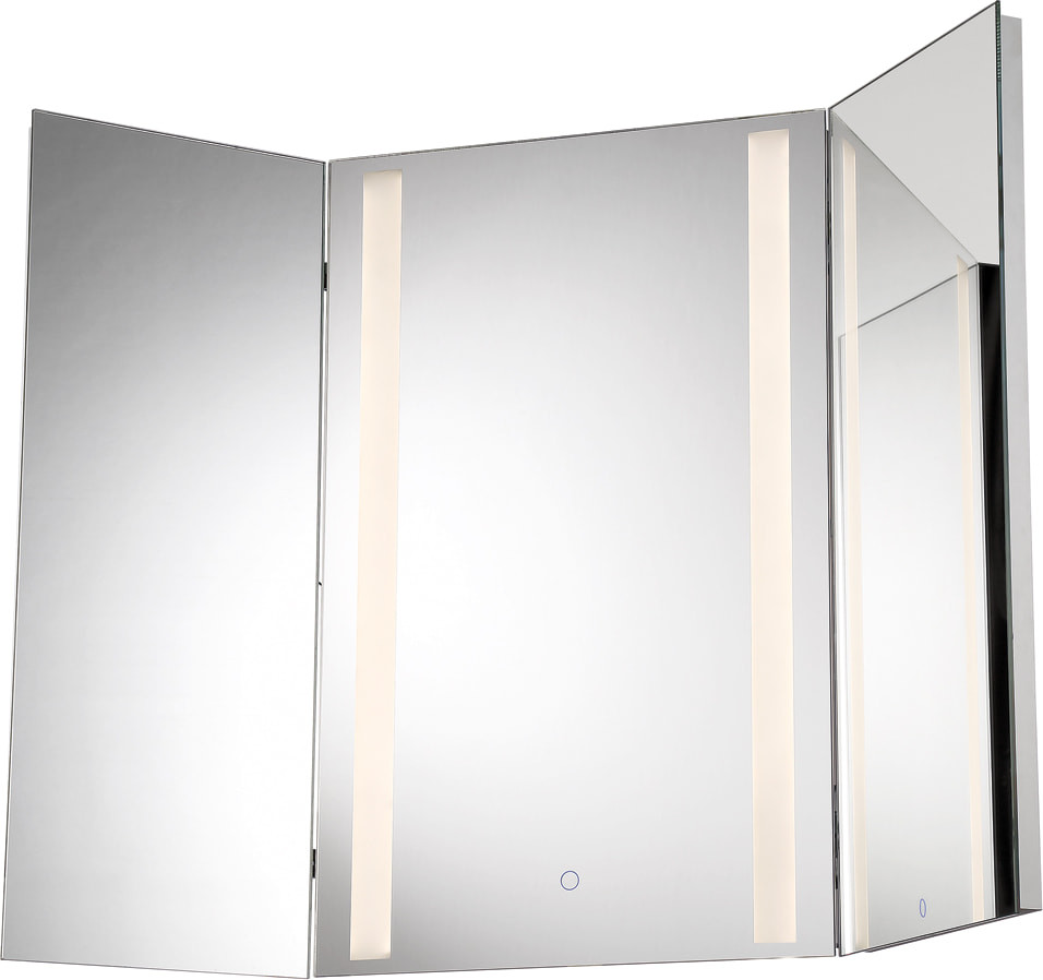 TriFold Led Mirror, Small Modern Bathroom Mirrors by HedgeApple