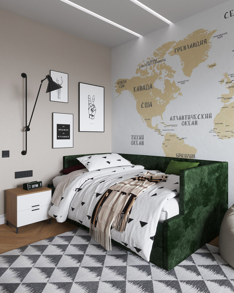 Квартира  с зелёными акцентами