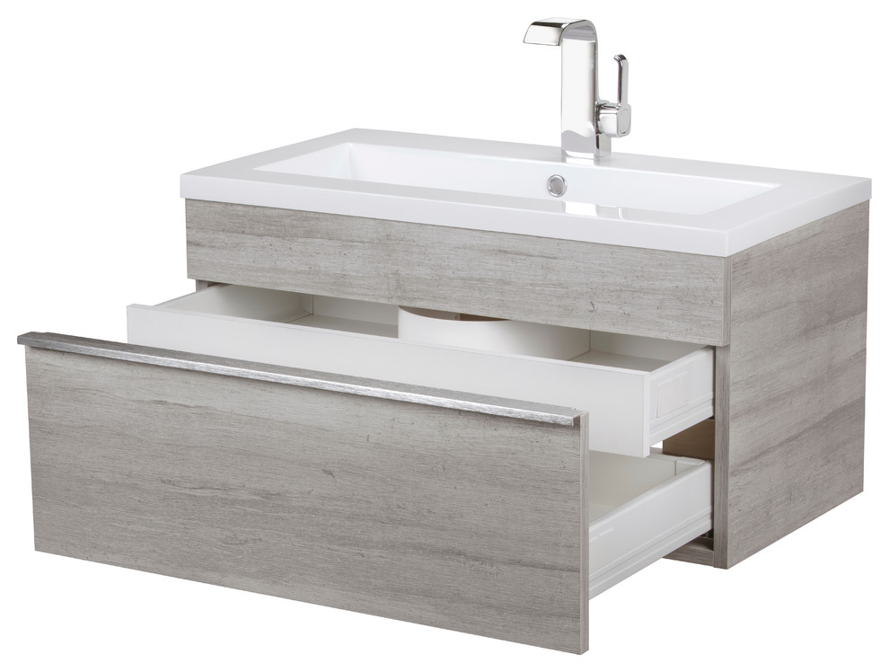 Trough Collection 30" Wall Mount Modern Bathroom Vanity Modern