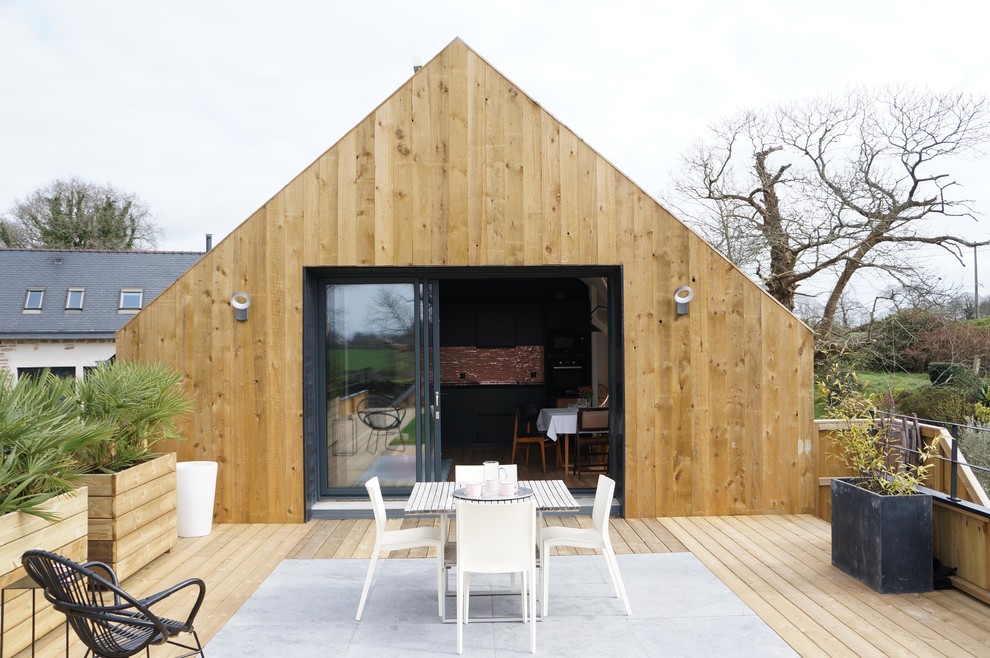 Aménagement d'une terrasse montagne.