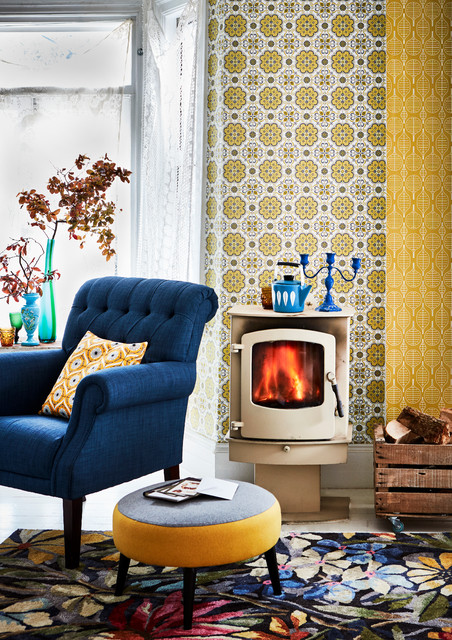 Living room wallpaper ideas - Eclectic - Living Room - Sussex - by