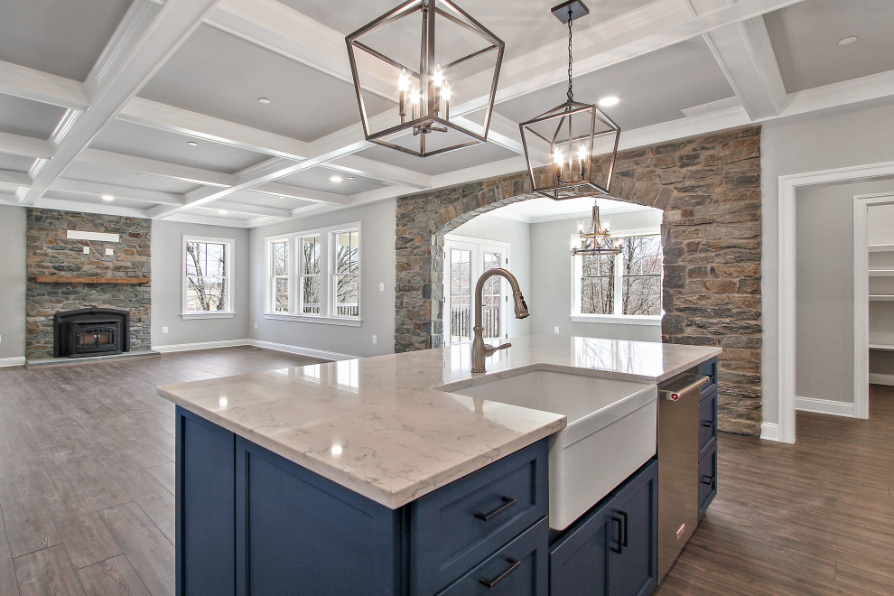 Beautiful Navy & White Transitional Kitchen
