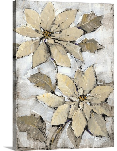 "Poinsettia Study II" Wrapped Canvas Art Print, 12"x16"x1.5"