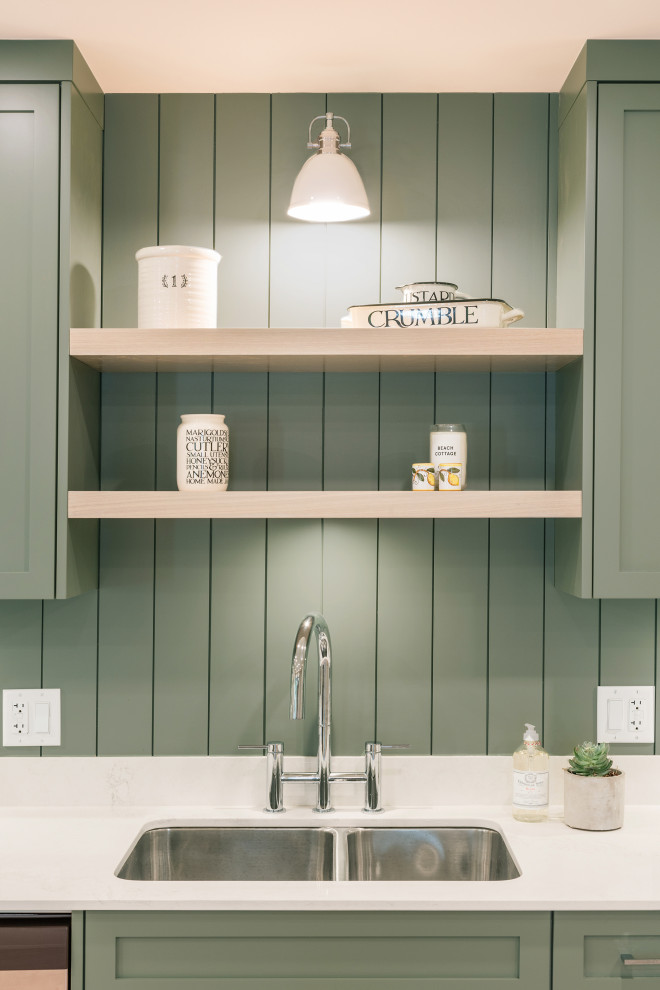 Example of a transitional kitchen design in Vancouver