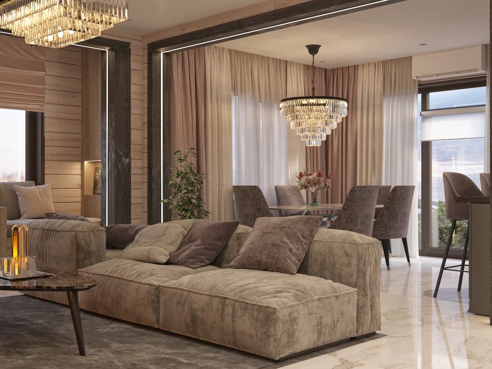 Интерьер жилого дома из клееного бруса  г. Владивосток