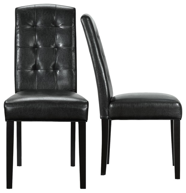 "Modway Furniture Perdure Dining Chairs Set of 2, Black, Black"