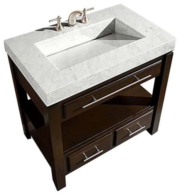 36 Inch Espresso Bathroom Vanity With Single Sink Carerra White Top Modern - 36 Bathroom Vanity Countertop 36 Inch Espresso Bathroom Vanity With Single Sink Carerra White Top Modern - 36 Bathroom Vanity Countertop