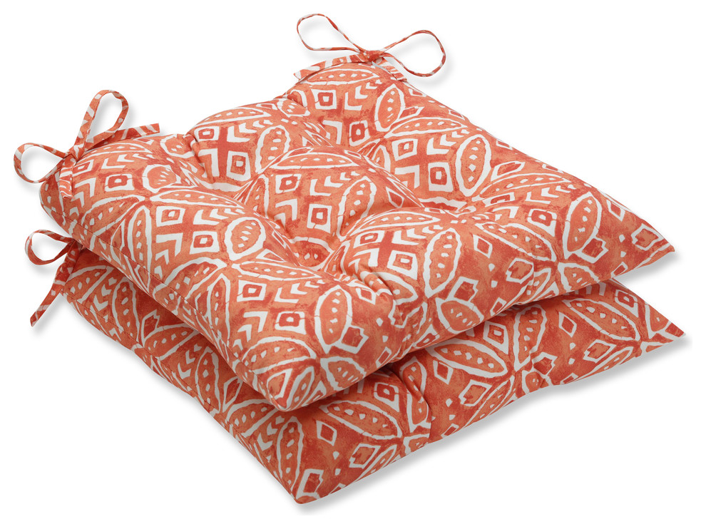 Outdoor/Indoor Merida Pimento Wrought Iron Seat Cushion, Set of 2