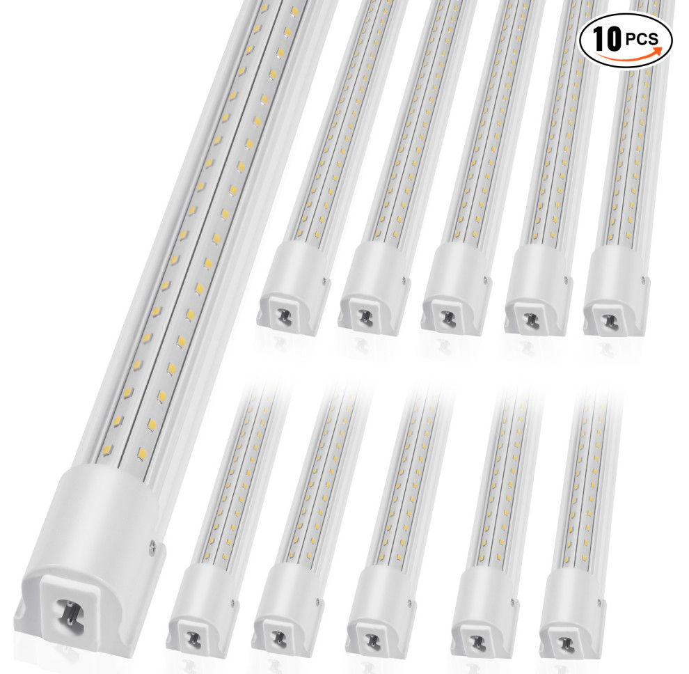 VEVOR 10 Pack 8FT LED Shop Light 80W Linkable Ceiling Shop Light Fixture 11000LM Contemporary