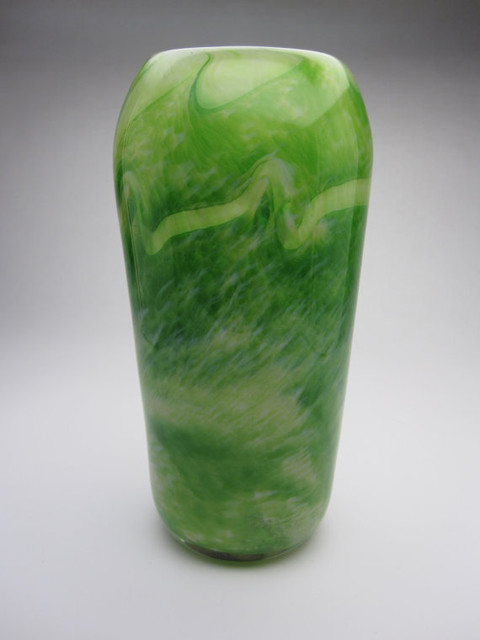Apple Green Hand-Blown Glass Vase by GlassForms