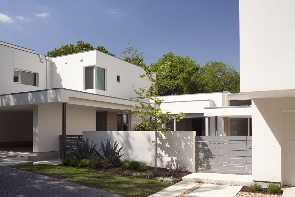 Photo of a modern home design in Austin.