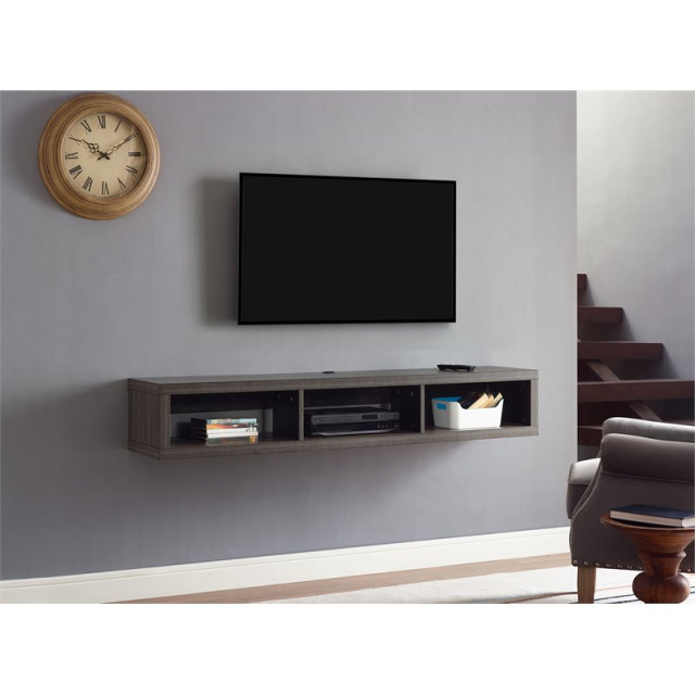 Martin Furniture 60" Shallow Wall Mounted Media Console in Gray