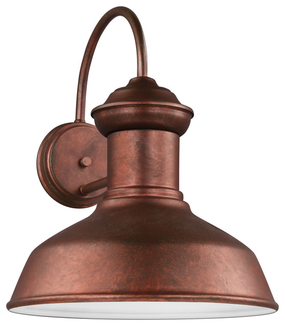 Large 1 Light Weathered Copper Outdoor, Large Outdoor Sconce Lighting Fixtures