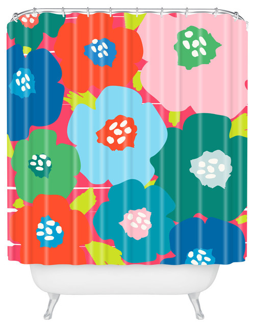 Deny Designs Zoe Wodarz Big Flower Pop Shower Curtain, Standard 69"x72