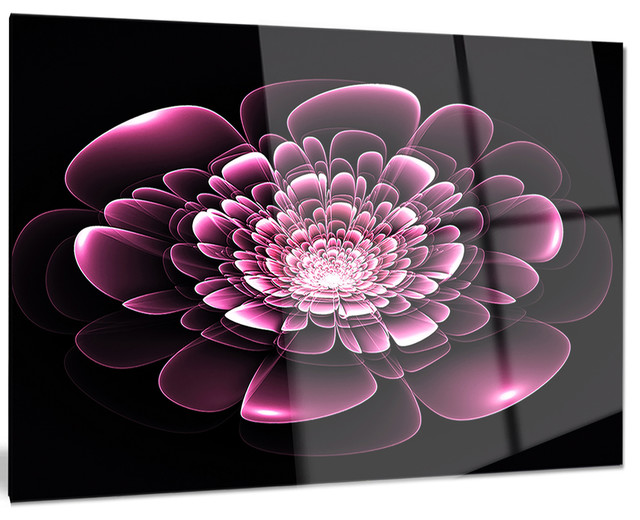 "Purple Typical Fractal Flower" Metal Wall Art, 40"x30" Contemporary Metal Wall Art by