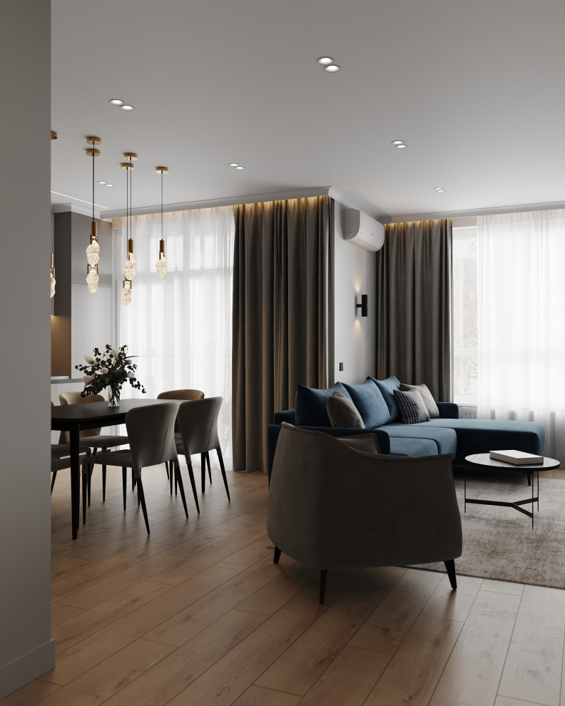 Кухня-гостиная (четырехкомнатная квартира в ЖК "Илмари", Пенза)