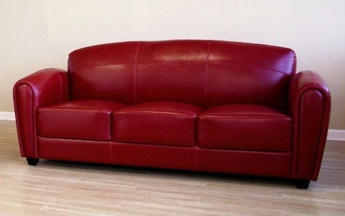 Wholesale Interiors Red Leather Sofa