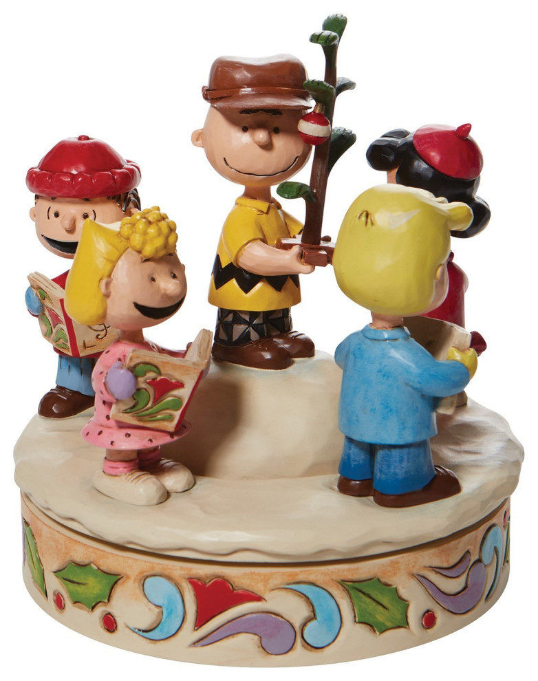 Peanuts Gang Christmas Figure Charlie Brown Holiday Decor Statue