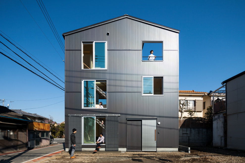 Small industrial exterior home idea in Tokyo Suburbs