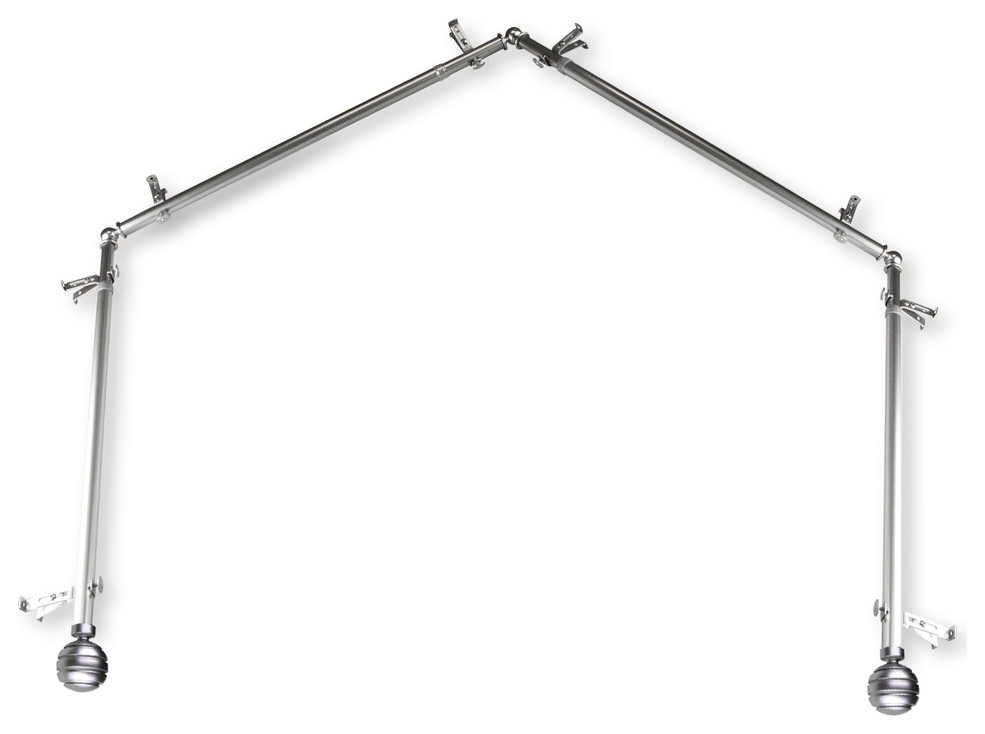 Poise 13/16" 4Sided Bay Window Curtain Rod Traditional Curtain