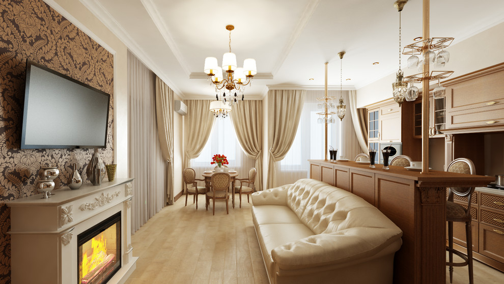 Классический интерьер трехкомнатной квартиры ж/к Серебряный бор г. Кемерово