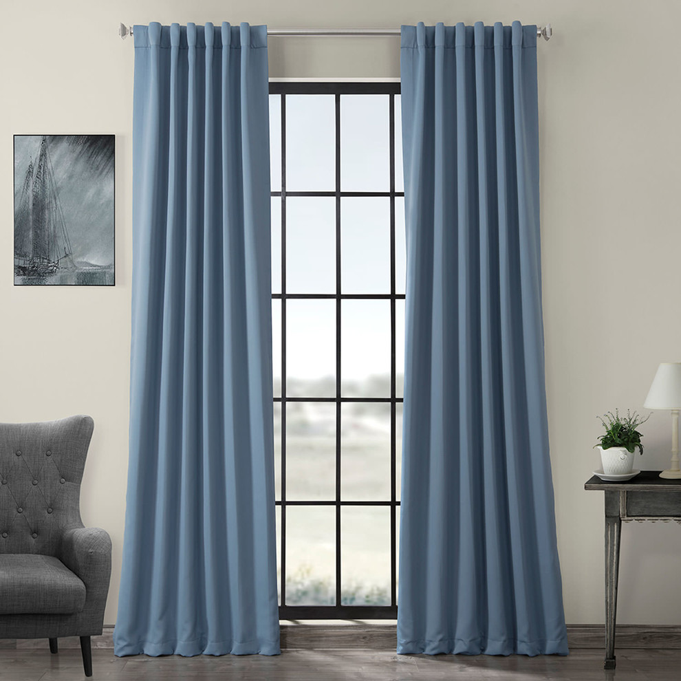 Poseidon Blue Blackout Curtain, Set of 2, 50"x96"