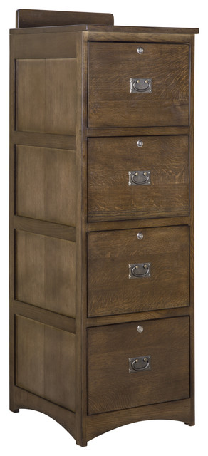 Mission Quarter Sawn White Oak 4 Drawer File Cabinet Walnut