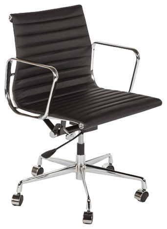 leather chrome office chair