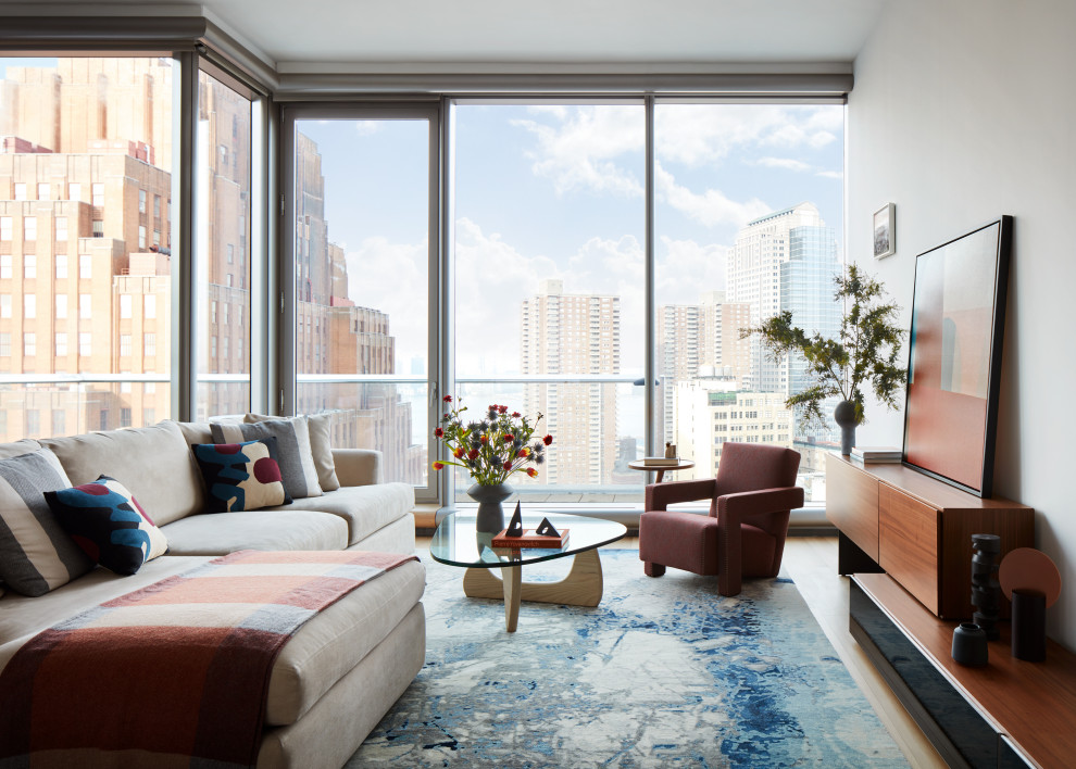 Living room - contemporary living room idea in New York