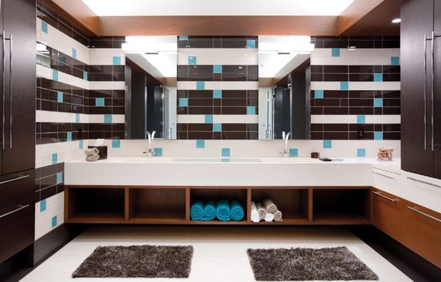master bath trendy-badevaerelse