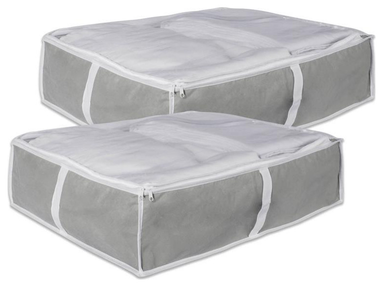 DII 12" Modern Style Plastic Soft Storage in Gray Finish (Set of 2)