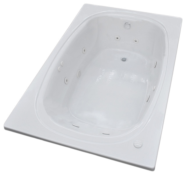 Caravaggio 48 x 72 Rectangular Whirlpool Jetted Drop-In Bathtub with Left Drain