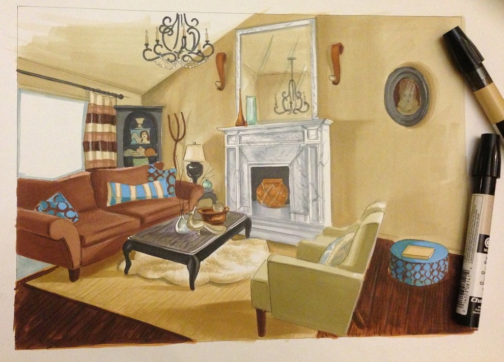 Интерьерные скетчи