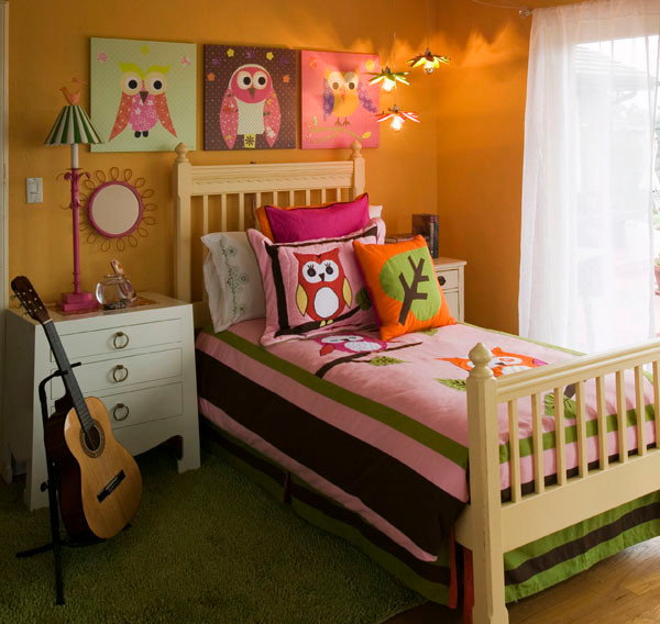 girl's mod owl themed bedroom - modern - bedroom - san diego -