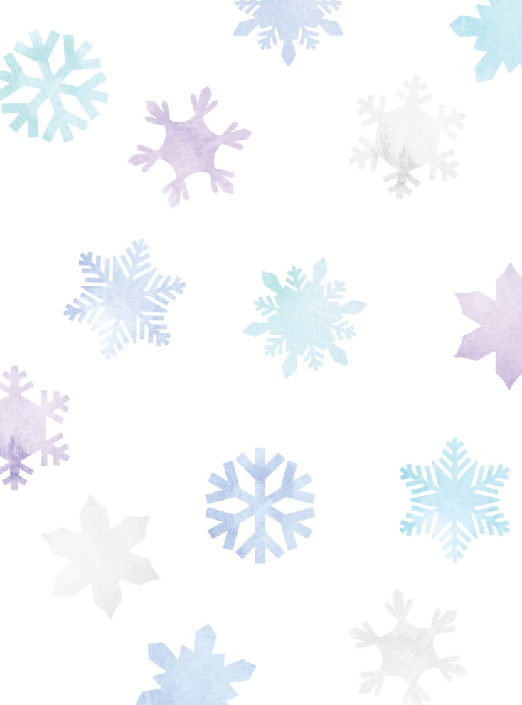 Frozen Winter Snowflakes Peel and Stick Vinyl Wall Sticker, Multi
