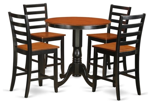 5-Piece Counter Height Dining Room Set, Pub Table And 4 Dining Chairs ...